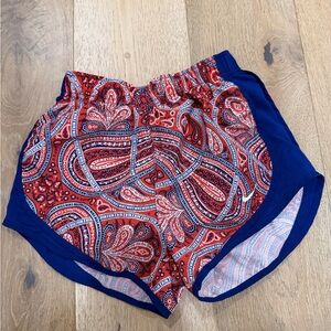 Nike Women's Athletic Shorts - Red and Blue Paisley